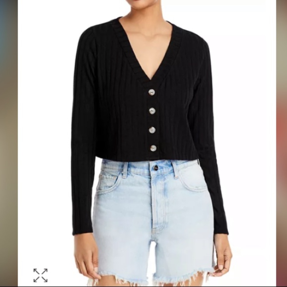 NWT Aqua Ribbed V Neck Cardigan Sweater